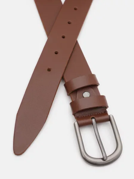 Кожаный ремень Borsa Leather с ремешками коричневый
