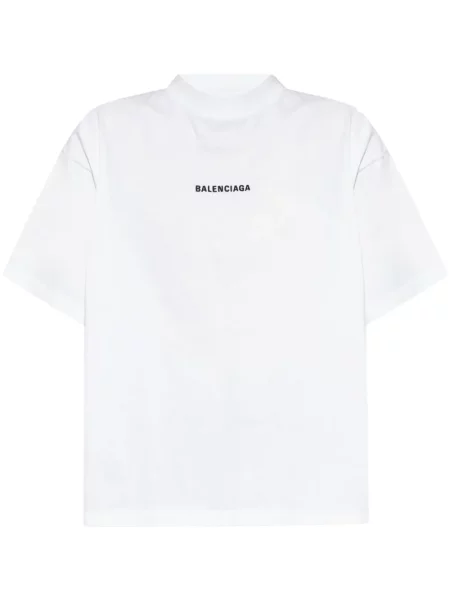 Tričko Balenciaga s výšivkou bílé