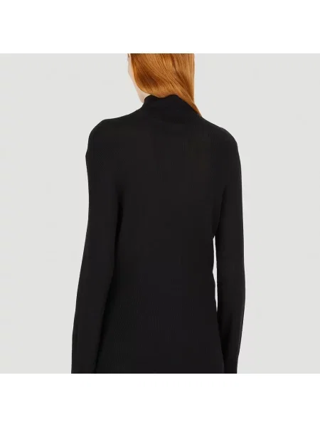 Lniany sweter 032c czarny