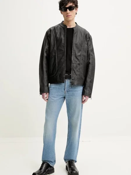 Kožená bunda Diesel L-KRIXY JACKET čierna