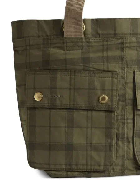 Geantă Barbour în carouri verde