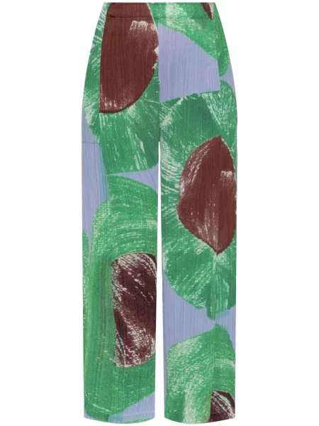 Pantaloni Pleats Please Issey Miyake plisate verde