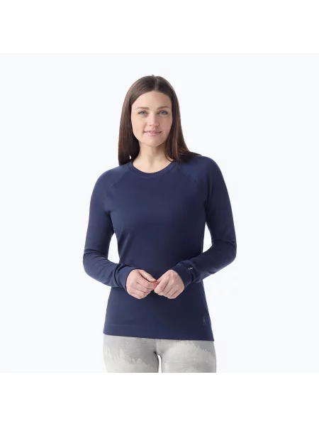 Bluză termoactivă pentru femei Smartwool Merino Baselayer Crew Boxed deep navy marină
