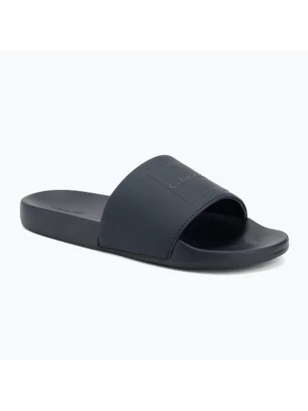 Klapki Calvin Klein Pool Slide Ck Square navy granatowe