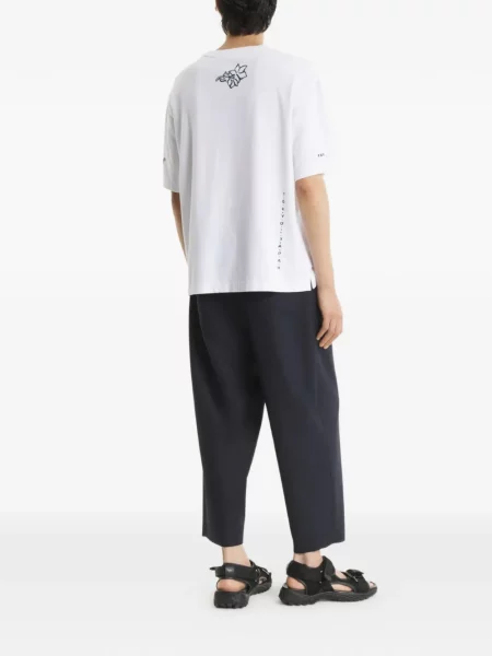 Tricou grafic Maison Kitsune cu imagine alb