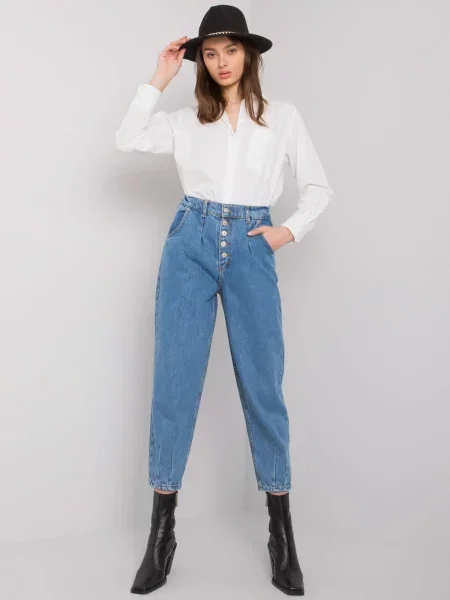 Pantaloni Fashionhunters albastru