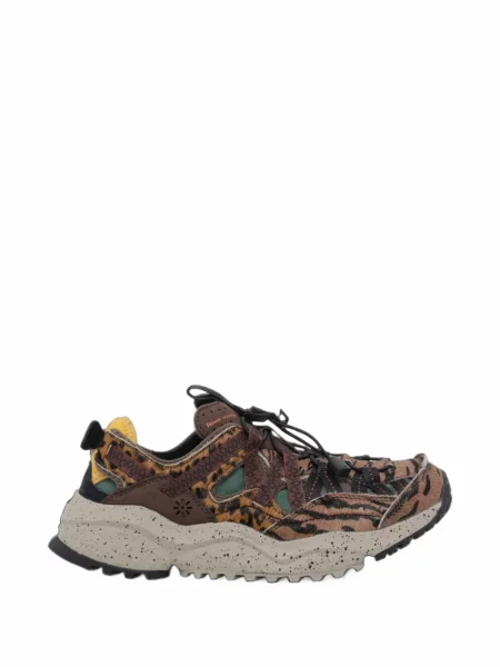 Sneakerși Flower Mountain cu model floral cu imagine maro