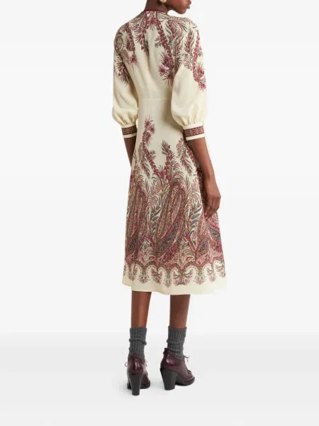 Rochie midi Etro cu imagine cu model paisley până la genunchi