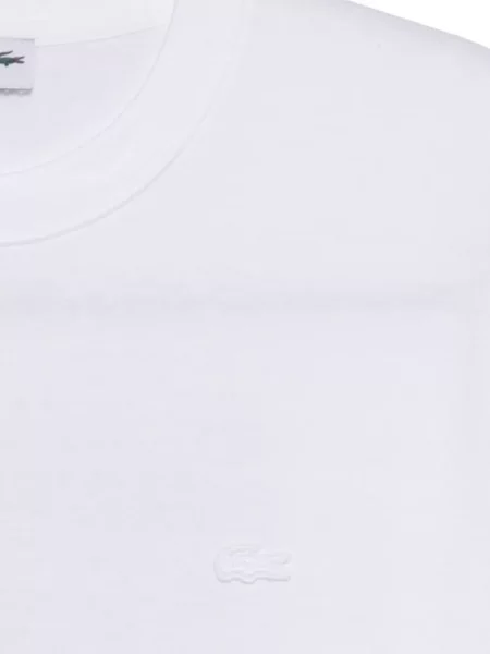 Tricou Lacoste cu broderie alb