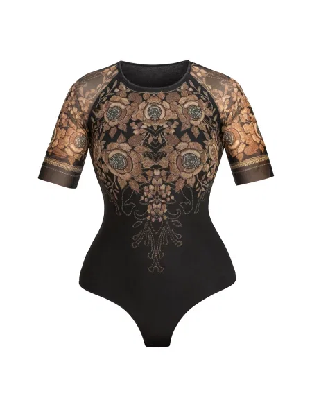 JIORO Halenkové body GOLDEN ROSES' černá