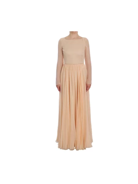 Sukienka maxi Dolce And Gabbana beżowa