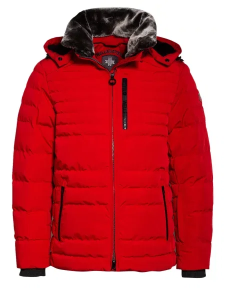 Wellensteyn Kurtka Narciarska Polar Z Odpinanym Sztucznym Futrem rot czerwony