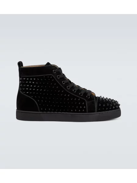 Sneakerși Christian Louboutin din piele de căprioară negru
