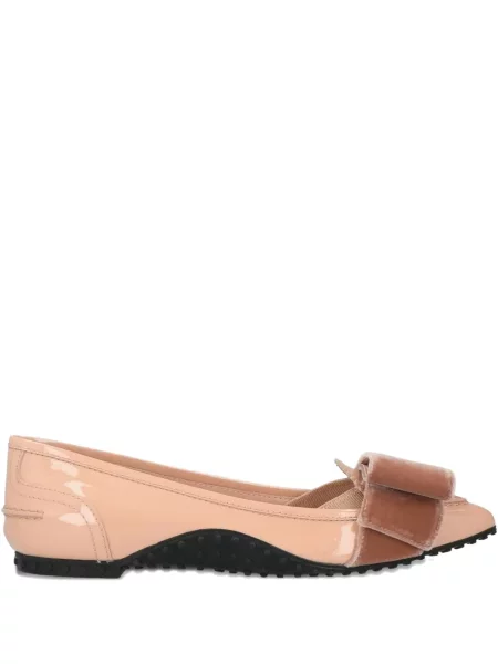 Pantofi loafer Tod's cu funde de catifea roz
