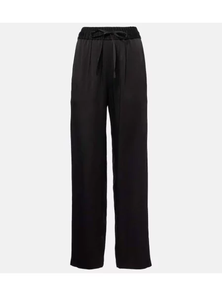 Satynowe spodnie dresowe Isabel Marant czarne