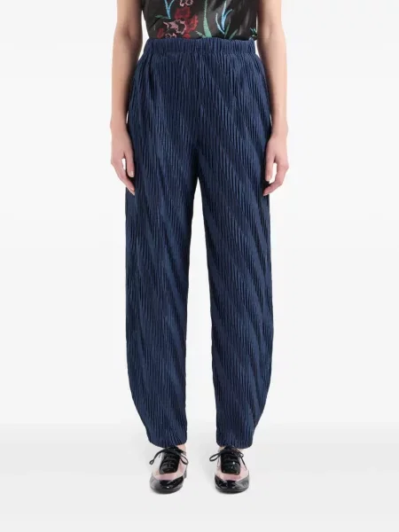 Plisuoti juosmuo kelnės Giorgio Armani mėlyna