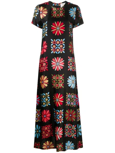 Rochie maxi La Doublej de mătase de costum negru