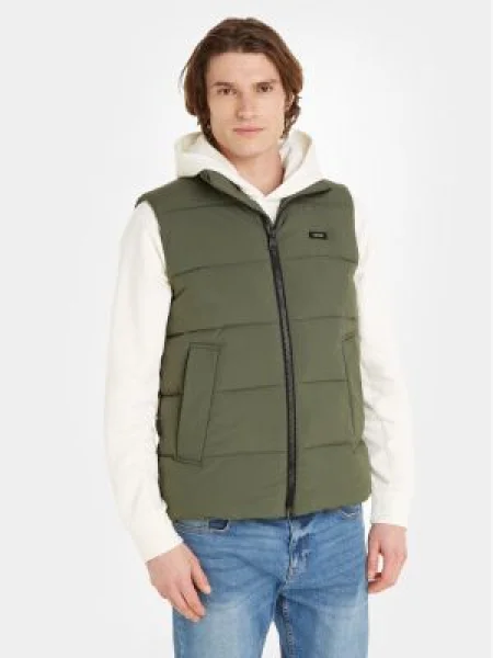 Calvin Klein Vestă Crinkle verde