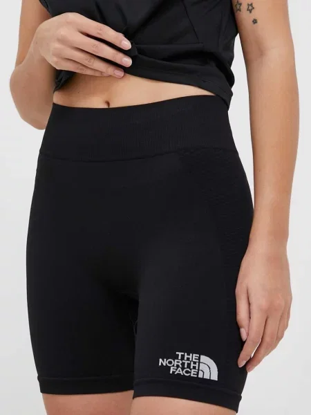 Спортен къс панталон The North Face с изчистен дизайн със стандартна талия черно