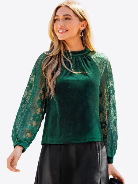 Cupshe Blúzka Long Sleeve' zelená