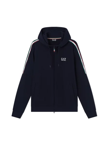 Bluza z kapturem Emporio Armani Ea7 z kapturem z logo niebieska