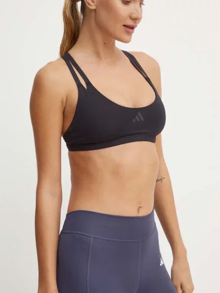 Спортен сутиен adidas Performance Strength с изчистен дизайн черно