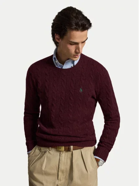 Polo Ralph Lauren Pulover Bordo rdeča