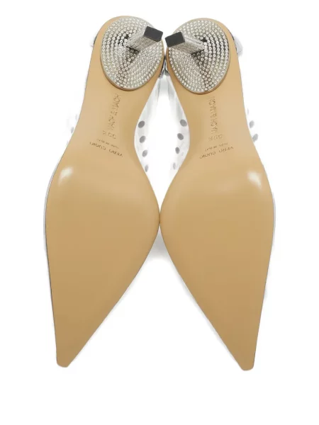 Pantofi cu toc Mach & Mach de cristal alb