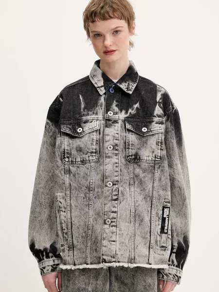 Karl Lagerfeld Jeans geacă din denim de tranzitie gri
