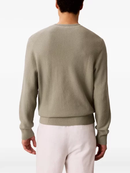 Pulover Calvin Klein cu decolteu rotund verde