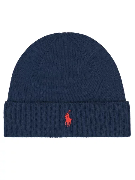 Gyapjú sapka Polo Ralph Lauren kék