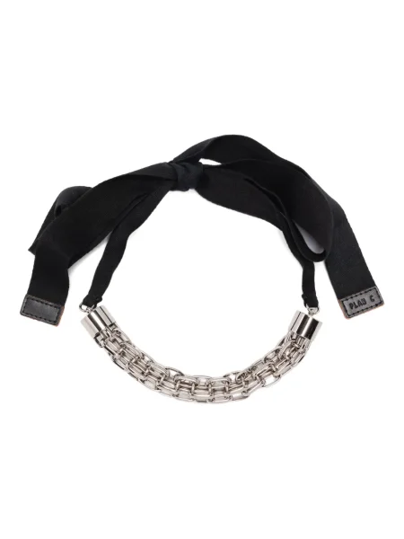 Колие Plan C с панделка сребристо