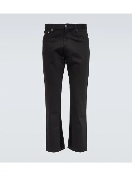 Blugi drepți Prada din satin negru