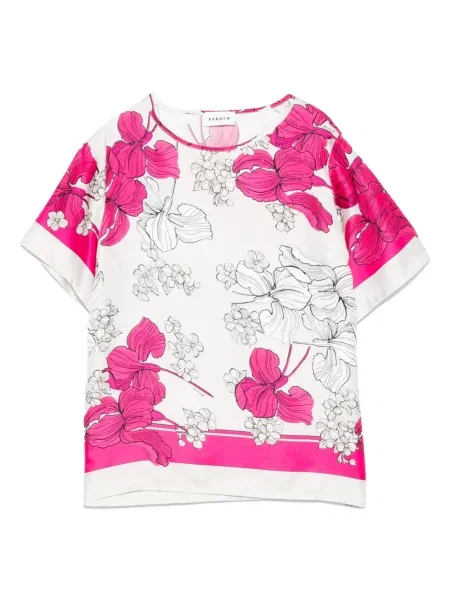 Tricou P.a.r.o.s.h. cu model floral cu imagine gri