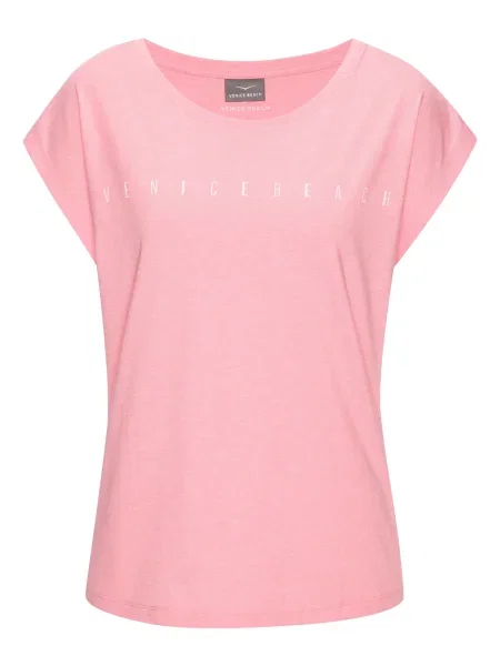 VENICE BEACH Tricou roz pal alb