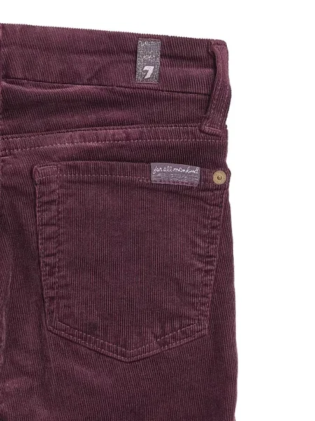 Pantaloni 7 For All Mankind de catifea cord roșu