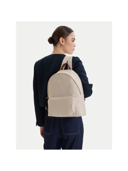 Tommy Hilfiger Plecak Popette Dome Backpack Écru beżowy
