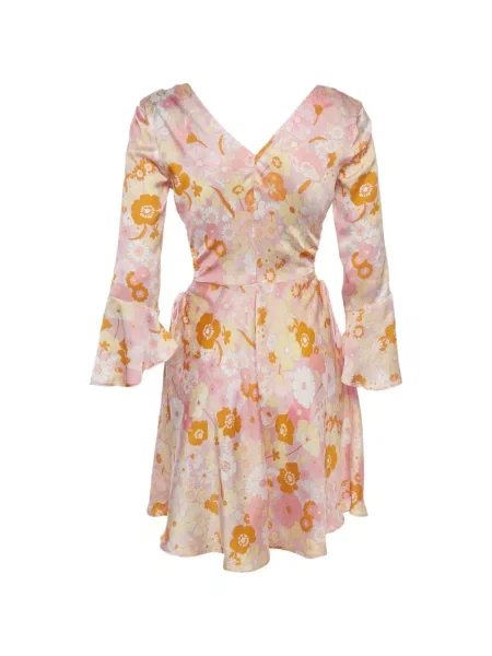 Rochie mini Maje cu model floral cu imagine roz
