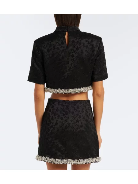 Top Simkhai din jacard negru