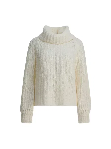 Sweter z golfem Rakki chunky biały