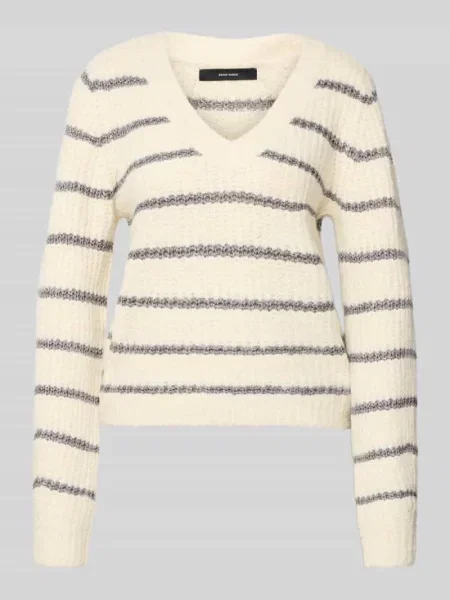 Sweter z dzianiny o kroju regular fit z dodatkiem wełny model ‘AWESOME’ Vero Moda biały