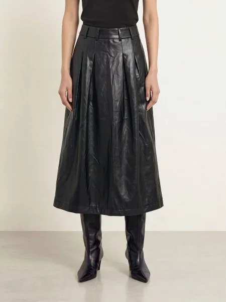 Co'couture Sukně Gittcc V Koženém Vzhledu černá