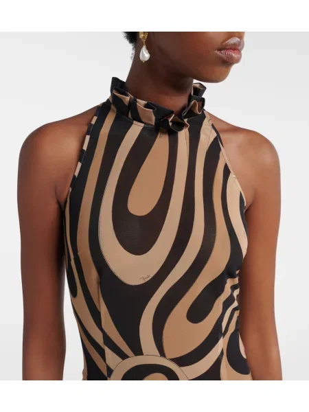 Rochie Pucci cu volane bej