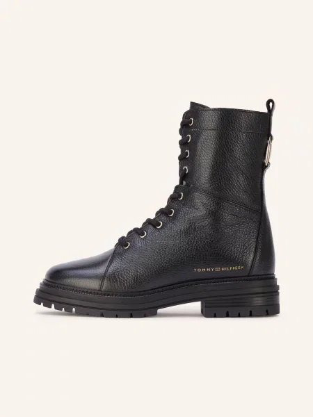 Tommy Hilfiger Botki Sznurowane schwarz czarne