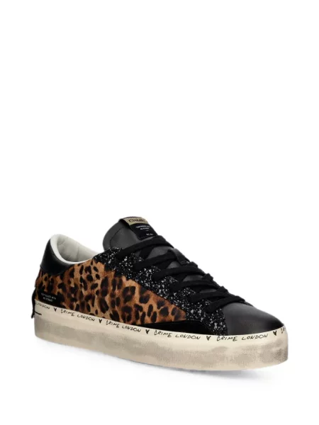 Sneakers Crime London με σχέδιο με λεοπαρ μοτιβο μαύρο