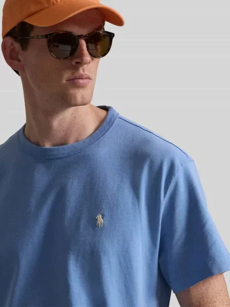 T-shirt o kroju regular fit z czystej bawełny Polo Ralph Lauren błękitna