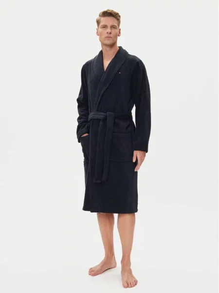Tommy Hilfiger Халат Icon Bathrobe Тъмносин