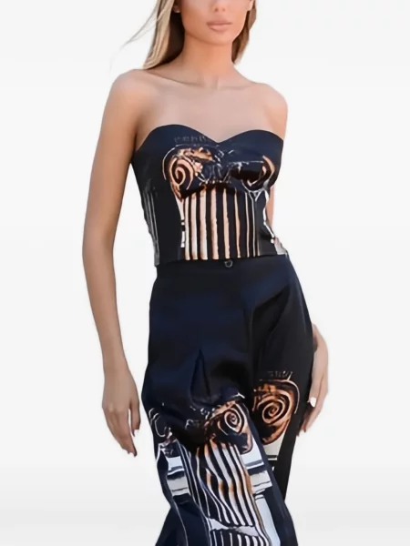 Top Tessitura cu imagine negru