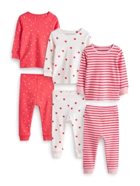 Next Pijamale roz pal / roz deschis roșu