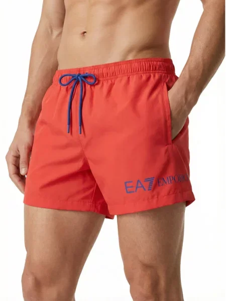 Emporio Armani Pantaloni scurți pentru înot roșu